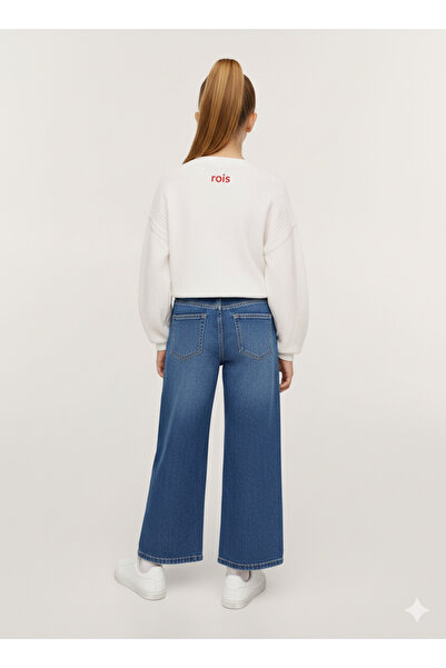 rois KIZ BOL PAÇA GENİŞ KESİM KOT PANTOLON