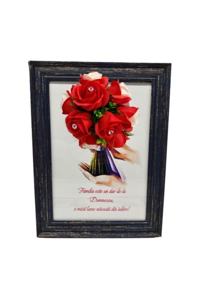 T&M Personalizare Tablou înrămat A4 (30x21 cm) - „Familia este un dar de la D...