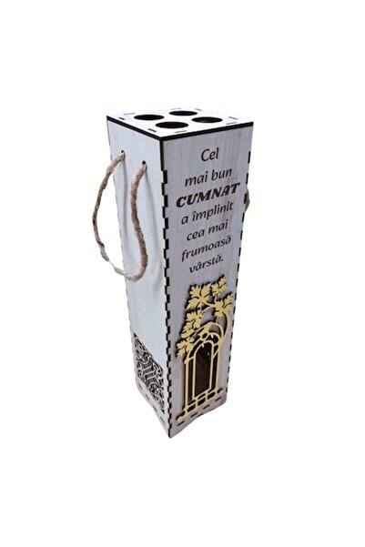 OEM Cutie de vin din lemn - gravată „Cel mai bun cumnat a împlinit cea mai fr...
