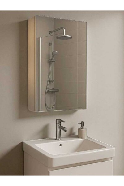 Emdief Home Aynalı Banyo Dolabı Tek Kapaklı 60X40X15 cm