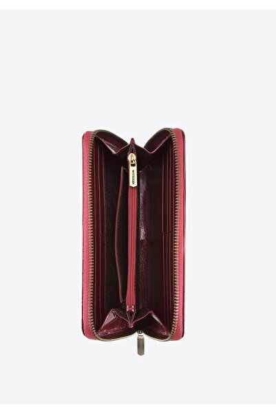 Wittchen Portofel de damă din piele lăcuită cu fermoar, vișiniu, piele lăcuit...