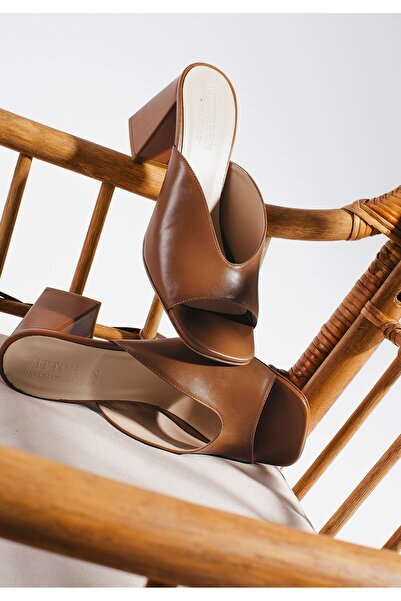 Wittchen Sandale damă din piele naturală cu toc bloc, maro, piele