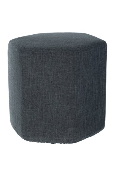 QMOBILI HEX Ottoman, Dark Gray, fabric, removable cover, anti-slip feet