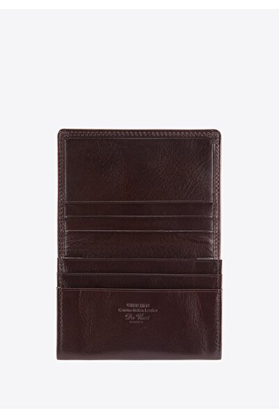 Wittchen Men's Leather Business Card Case with Monogram Brown Leather