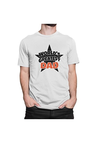 Tricou Destept Tricou Cel mai grozav tată din lume, alb, 2XL
