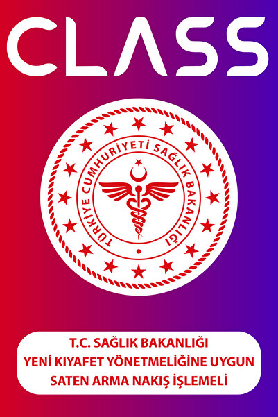 Class Üniforma Alaska Mavisi Doktor Hekim Forması Likralı Scrubs Kadın (Yeni Yönetmeliğe Uygun - Alaskan Blue)