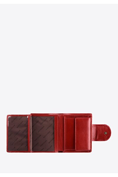 Wittchen Women's patent leather wallet with decorative snap, red patent leather