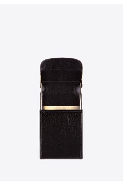 Wittchen Men's Leather Business Card Case, Metal Black, Leather