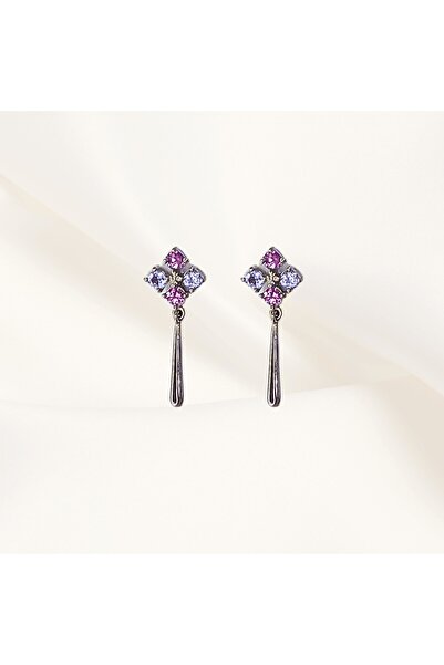 Joliesse Diamonds 14K White Gold Earrings with Pink Sapphires "Princess Tears"