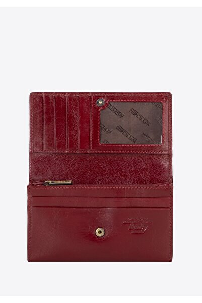 Wittchen Women's wallet made of smooth leather, large red, red leather