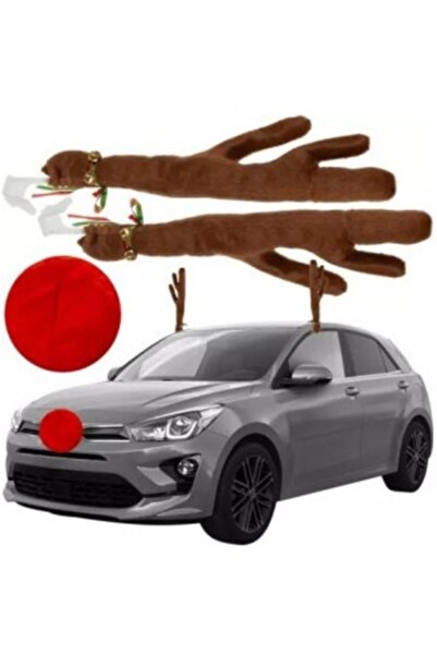 varioshop Christmas car accessory set — reindeer nose and antlers, easy to install