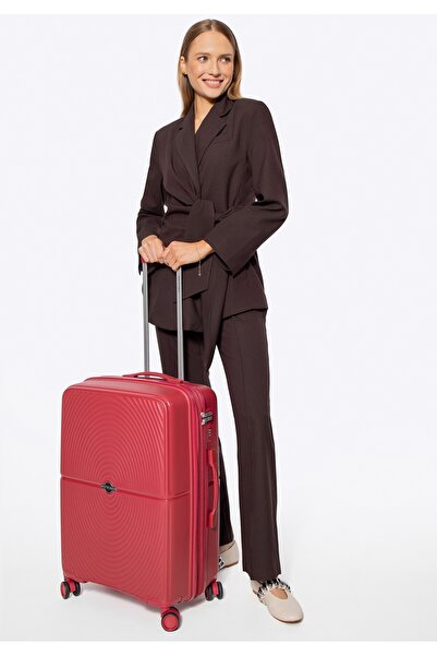 Wittchen Men's Medium Polypropylene Suitcase with Circles, Red, Red Polypropylene