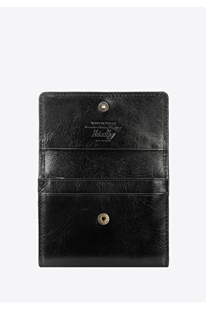 Wittchen Women's wallet made of genuine leather with a snap closure, black, black, genuine leather