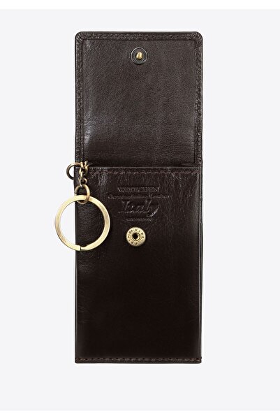 Wittchen Unisex Rectangular Leather Key Case Small Brown Leather