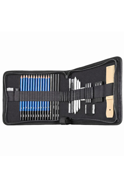 varioshop Professional Sketch Kit, 32-piece Drawing Set with Graphite, Charco...