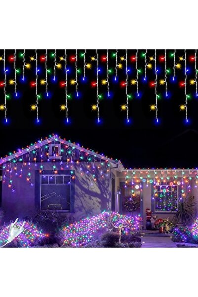 OEM Luminițe de Crăciun în formă de țurțur, 5 m, 110 LED-uri, multicolore, 8 ...