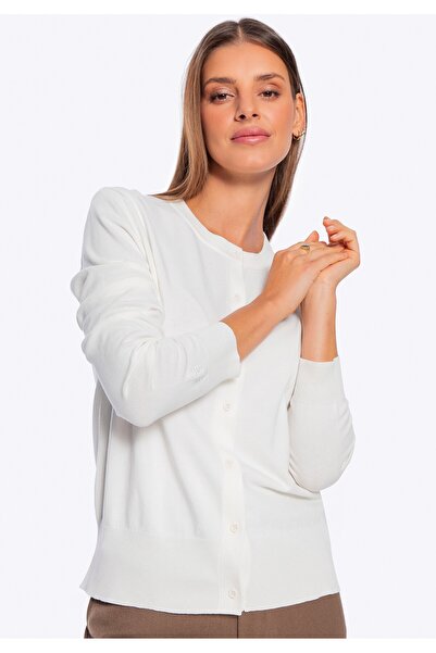 Wittchen Woman Women's Viscose and Nylon Cardigan Cream Cream Viscose