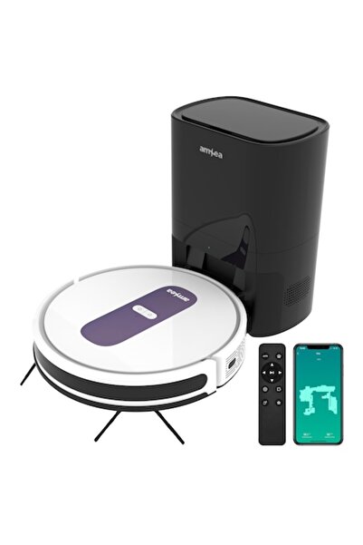 amXea G1RM robot vacuum (White-Violet), 2.8L external dust collector, gyroscopic navigation, Wi‑Fi
