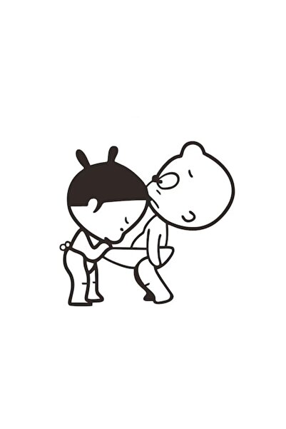 Doty Autocolant decorativ curios pentru toaletă sau alte spații, design creat...