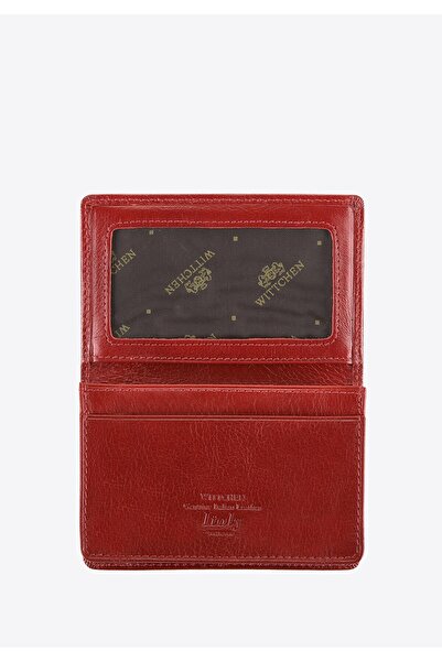 Wittchen Woman Leather Business Card Case, Horizontal, Red, Leather