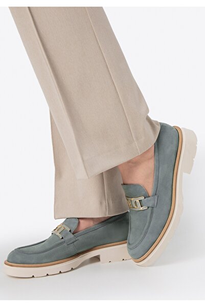 Wittchen Women's genuine leather moccasins with a buckle, blue, leather