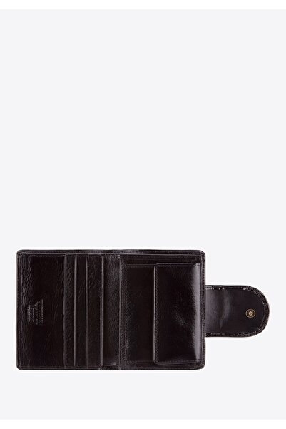 Wittchen Women's patent leather wallet with decorative snap, black, black patent leather