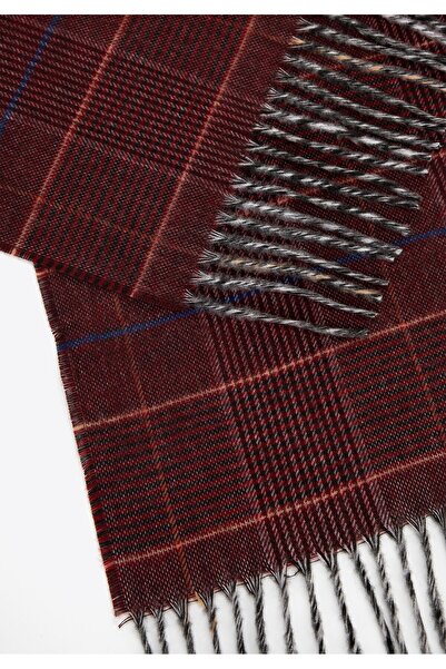 Wittchen Men's Narrow Scarf with Fringes Burgundy Burgundy Acrylic