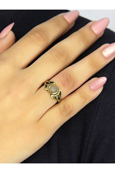 esha خاتم نسائي قابل للتعديل من الحجر الطبيعي سيترين موديل قديم euy79s