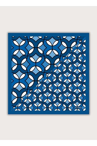 POZİTİF MRK Blue Life Twill Satin Scarf 42Cmx42Cm