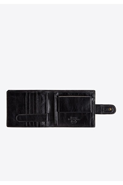 Wittchen Men's Leather Wallet with Snap Closure, Black and Gold, Black and Go...
