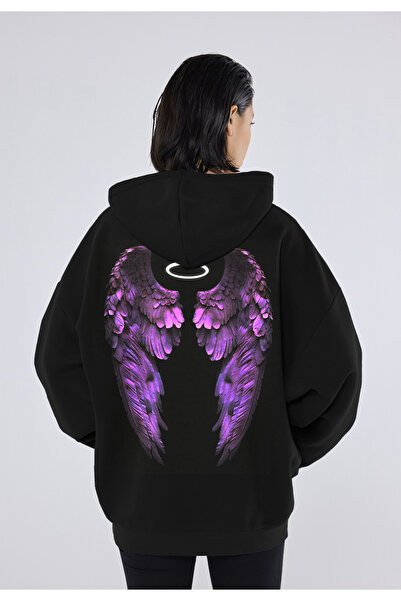 C&C OKULCUNUZ Hanorac cu glugă Angel Halo, spate și față, cu imprimeu Winter ...