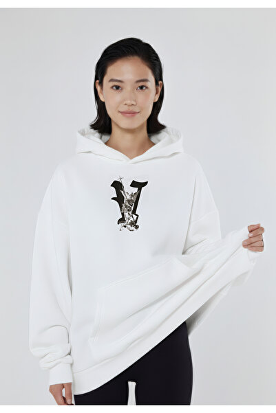 CC STORE Aziz Vlone Back and Front Printed Winter Fleece Thick Sweatshirt Hoodie