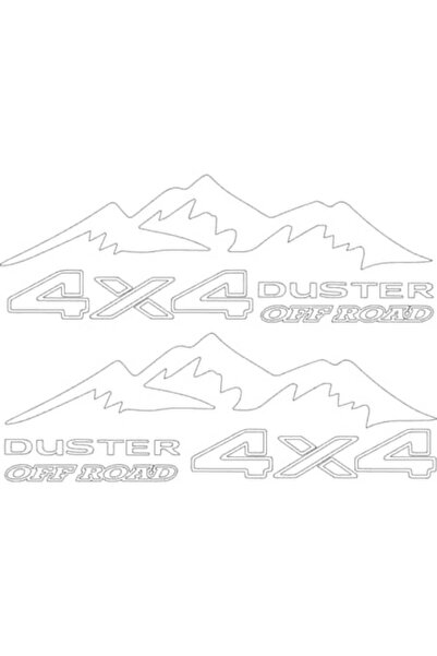 Oracal Set Stickere Off Road, DUSTER 4x4, Alb, 40 cm x 14 cm