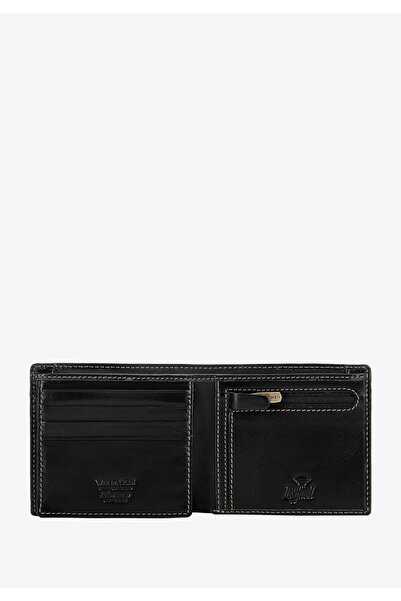 Wittchen Men's Leather Wallet with Stitching, Black, Leather