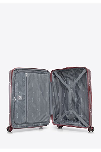 Wittchen Men's Diagonal Striped Polypropylene Suitcase Set Burgundy Burgundy Polypropylene