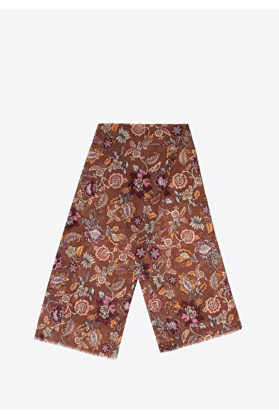 Wittchen Eșarfă pentru femei cu model floral maro și portocaliu, poliester ma...