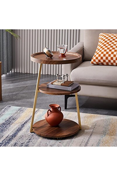 Twinkle Mart Small Narrow Side Table with Metal Frame — 3-Tier Minimalist End Table
