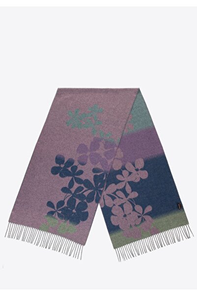 Wittchen Eșarfă de damă cu motiv floral în mov și bleumarin, acrilic bleumarin și violet