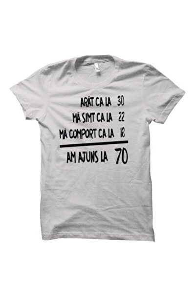 Tricou Destept Tricou personalizat cu tematică de 70 de ani, alb, 3XL