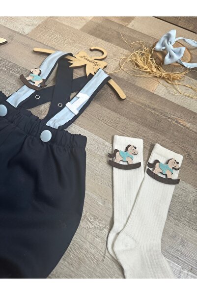 Feriatolye Atlı karınca konsepti erkek bebek doğum günü şort salopet