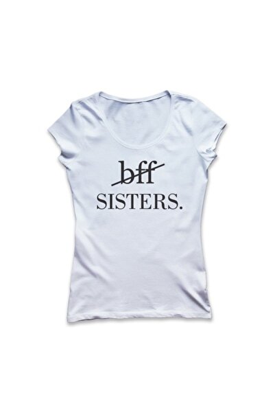 Tricou Destept Tricou personalizat „Sisters BFF”, alb, mărimea M