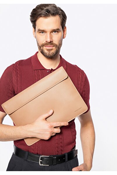 Wittchen Men's 13" Laptop Case in Imitation Leather Beige
