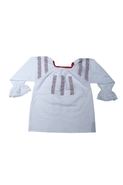 OEM Bluză tradițională pentru fete, topiță panza, multicoloră, 8 ani