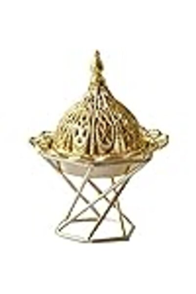 COOYA Incense Burner, Golden Metal Incense Holder, Vintage Backflow Incense Holders, Exquisite Lotus Flowe