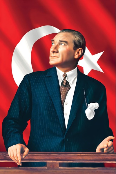 BANNERSBAY 1 ADET 400x600 cm Atatürk baskılı Türk Bayrağı|Raşel kumaş Atatürk...