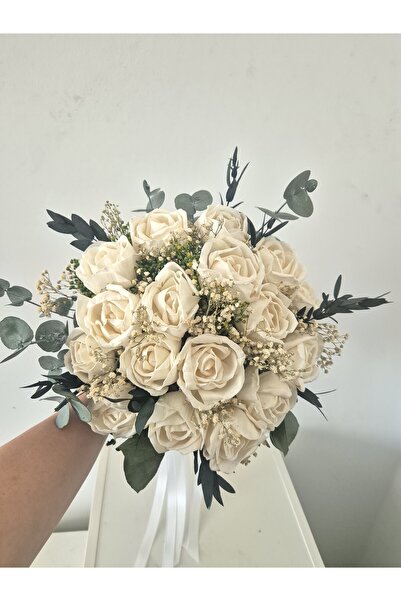 Yellow Tulip Buchet mireasa/ nasa flori sola nemuritoare, gypsohila criogenata si plante stabilizate