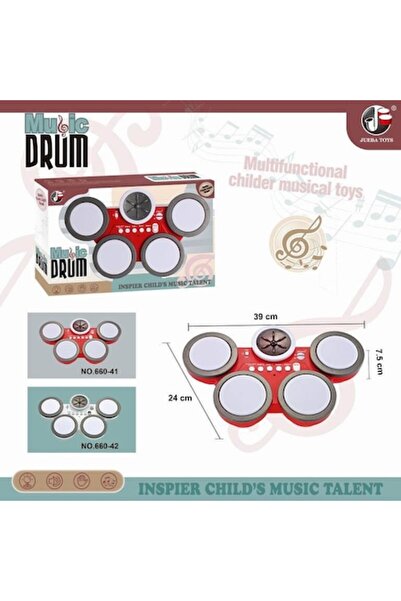 MAKSIK Instrument muzical de jucărie, MAKSIK, tobe muzicale pentru bebeluși, 5 suprafețe de percuție, 39 x 24 x 7,5 cm