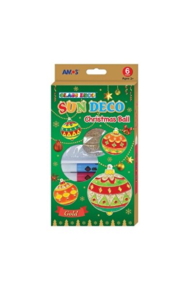 Amos Set creatie SD10P6-CH2, GlassDeco Crăciun, 6 culori / 10,5 ml + 6 șabloane