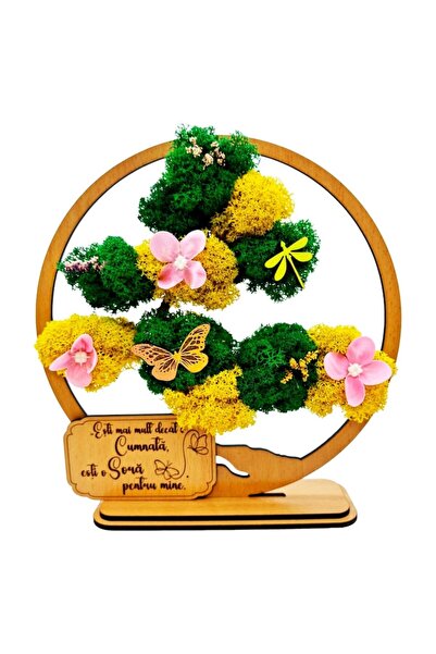 OEM Decorative Bonsai Moss Wall Art with Stabilized Lichens – Message for Sister-in-law, 20cm