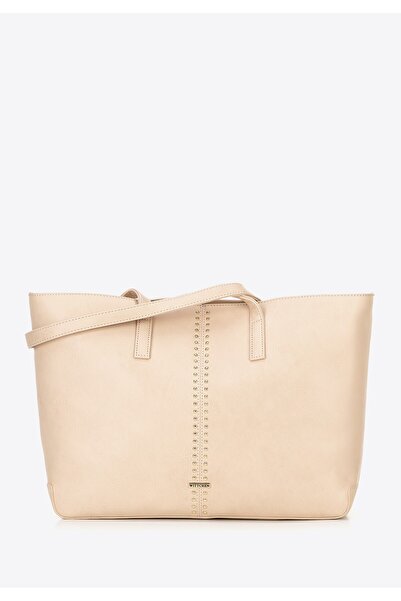 Wittchen Geantă de damă tip shopper din imitație de piele cu nituri, bej, bej...